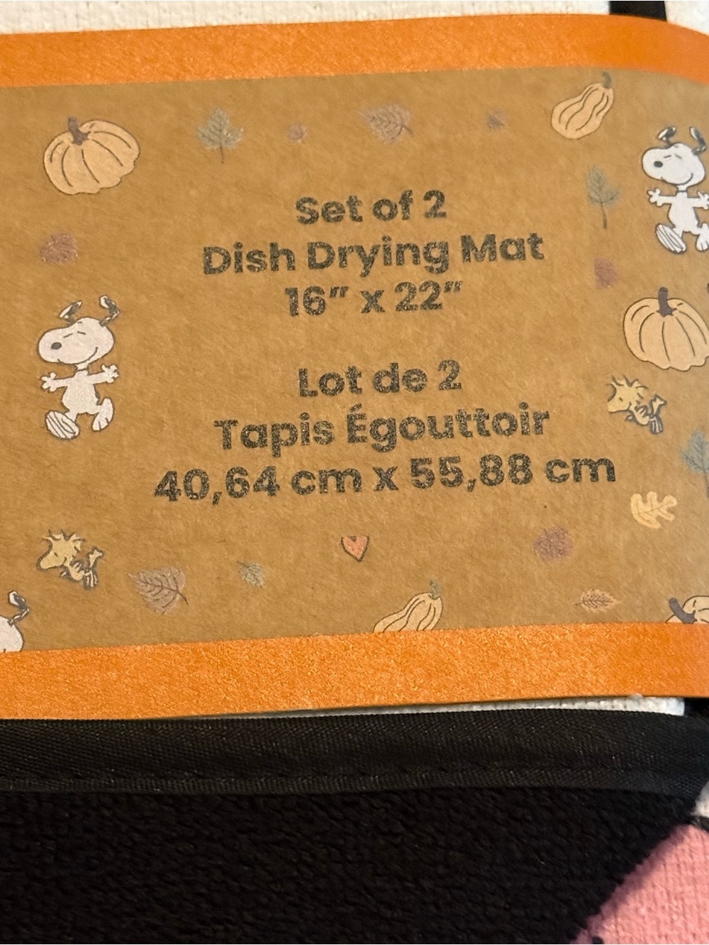 Rae Dunn x Peanuts Dish Drying Mats- Set of 2- SPOOKY SEASON- 16” x 22” NWT - Picture 5 of 6